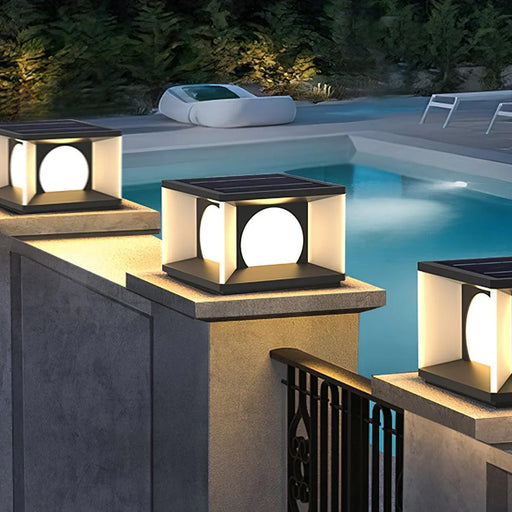 Square Courtyard Eclipse Cube Outdoor Lamp - Sweatfully