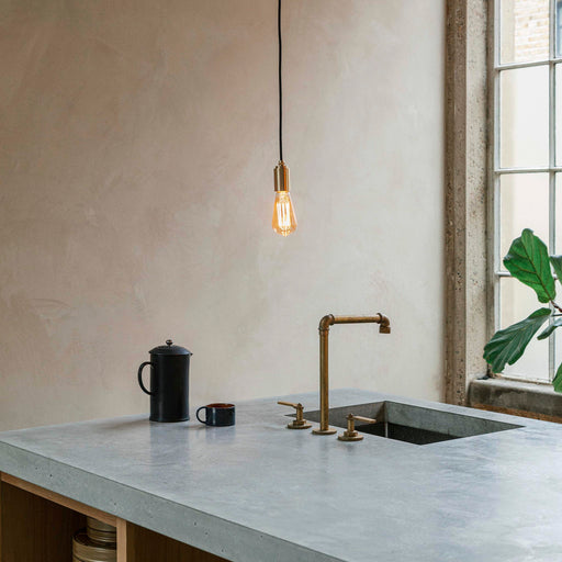 Squirrel Cage Plug-In Pendant in Brass - Sweatfully