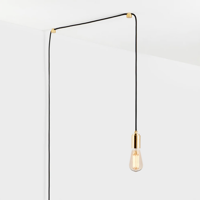 Squirrel Cage Plug-In Pendant in Brass - Sweatfully