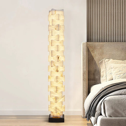 Stacked Alabaster Squares Floor Lamp - Sweatfully