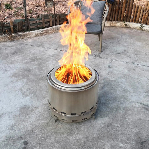 Stainless Steel Wood Burning Smokeless Outdoor Fire Pit - Sweatfully