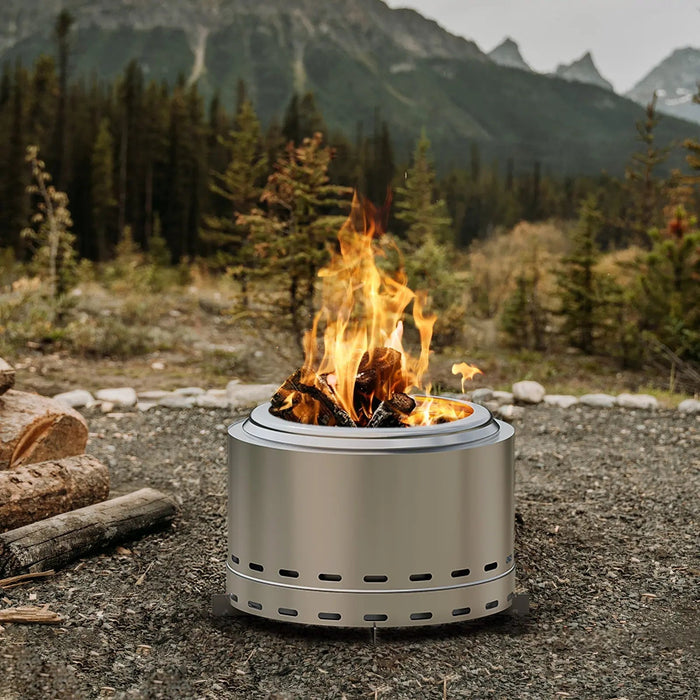 Stainless Steel Wood Burning Smokeless Outdoor Fire Pit - Sweatfully