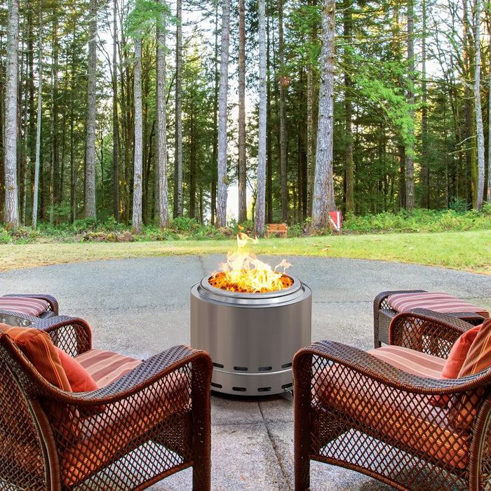 Stainless Steel Wood Burning Smokeless Outdoor Fire Pit - Sweatfully