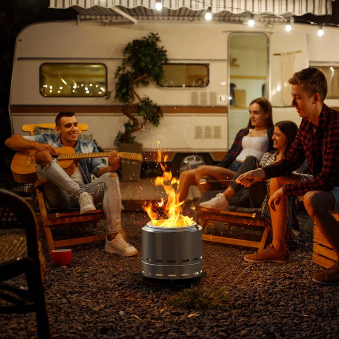 Stainless Steel Wood Burning Smokeless Outdoor Fire Pit - Sweatfully