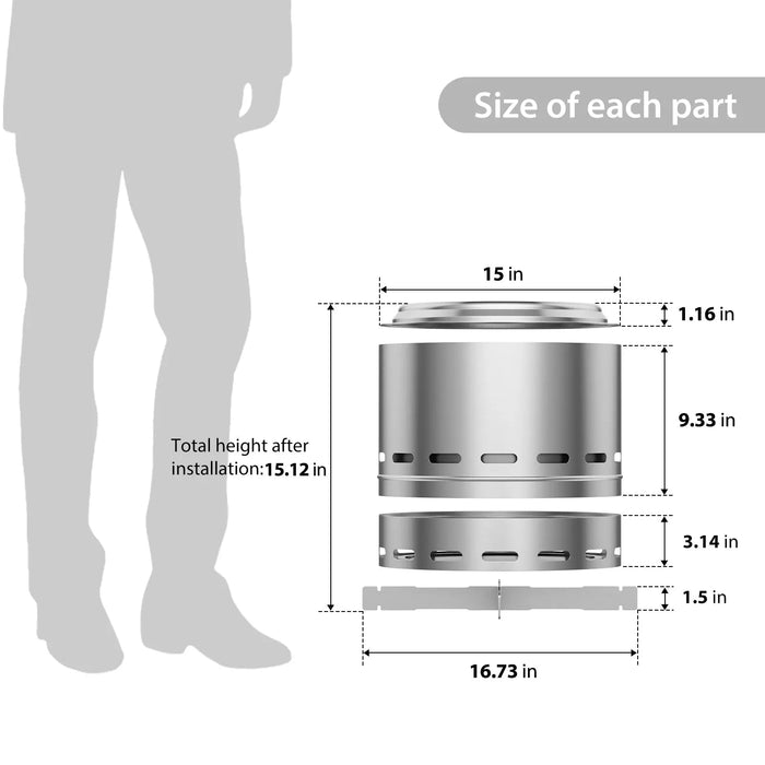 Stainless Steel Wood Burning Smokeless Outdoor Fire Pit - Sweatfully