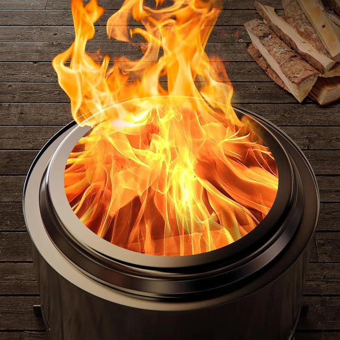 Stainless Steel Wood Burning Smokeless Outdoor Fire Pit - Sweatfully