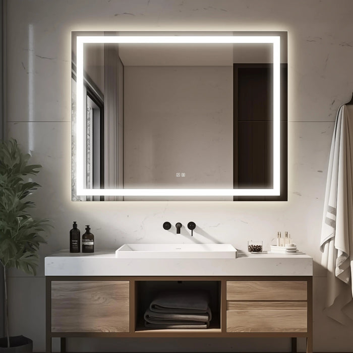 Standard Center Glow LED Bathroom Mirror - Sweatfully
