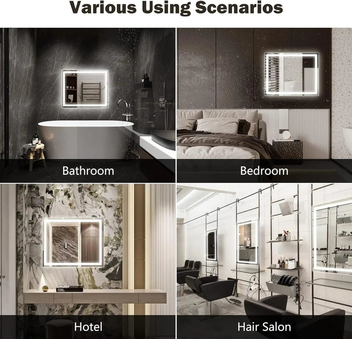 Standard Center Glow LED Bathroom Mirror - Sweatfully