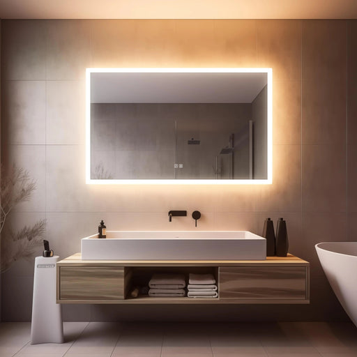 Standard Edge Glow LED Bathroom Mirror - Sweatfully