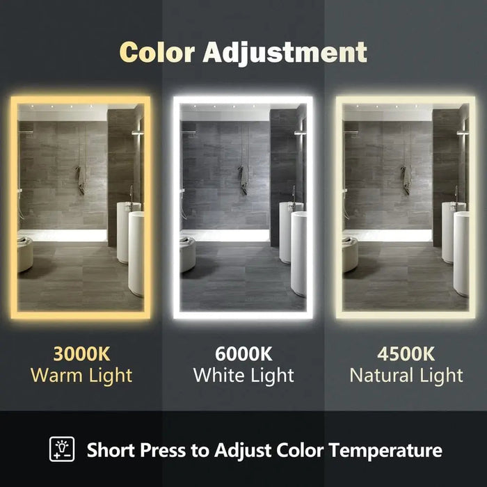 Standard Edge Glow LED Bathroom Mirror - Sweatfully