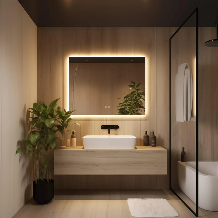 Standard Sleek Backlit LED Bathroom Mirror - Sweatfully