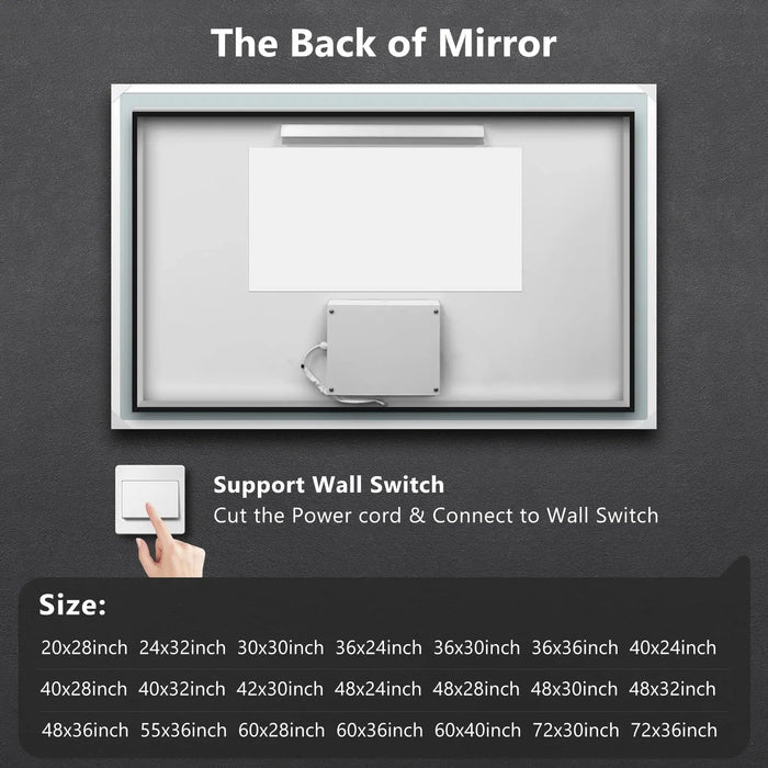 Standard Sleek Backlit LED Bathroom Mirror - Sweatfully