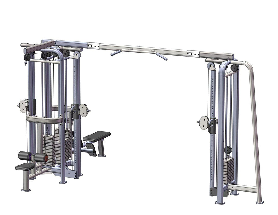 5 Stack Megatron Deluxe Jungle Gym 3 Colors - Muscle D Fitness - Commercial-Grade , Lat Pull, Low Row, Functional Column - Sweatfully