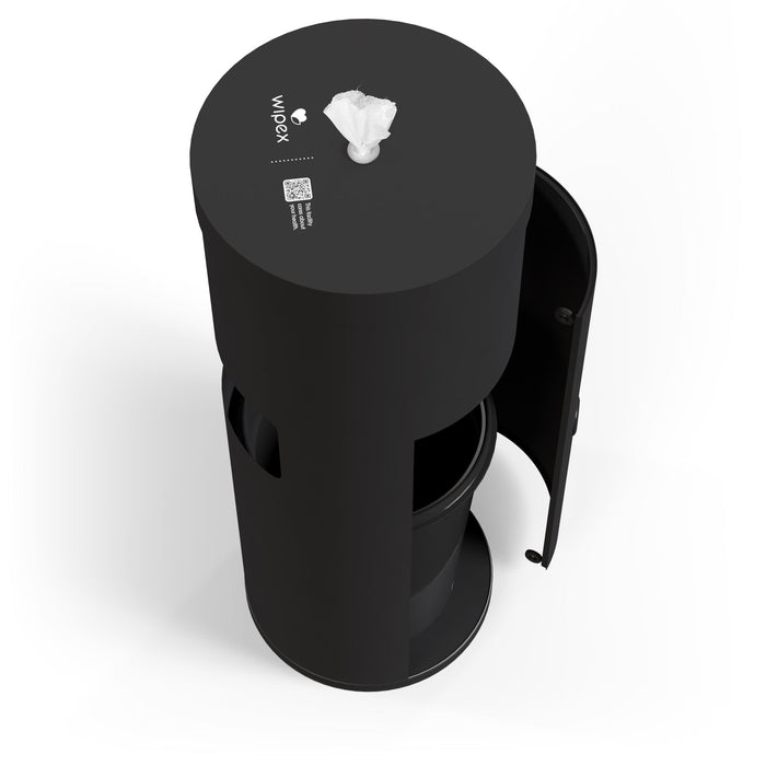 Wipex Premium Matte Floor Dispenser for Bulk Gym Wipes | Stainless Steel | Free Standing Model - Sweatfully