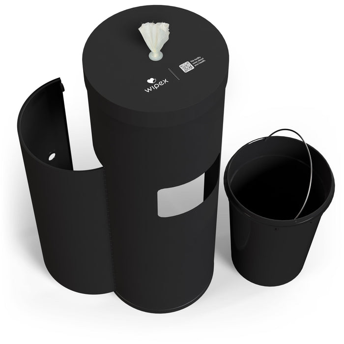 Wipex Premium Matte Floor Dispenser for Bulk Gym Wipes | Stainless Steel | Free Standing Model - Sweatfully