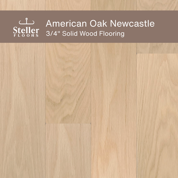 Steller Floors - 3/4" Solid Wood Floating Flooring - American Oak Newcastle - Sweatfully