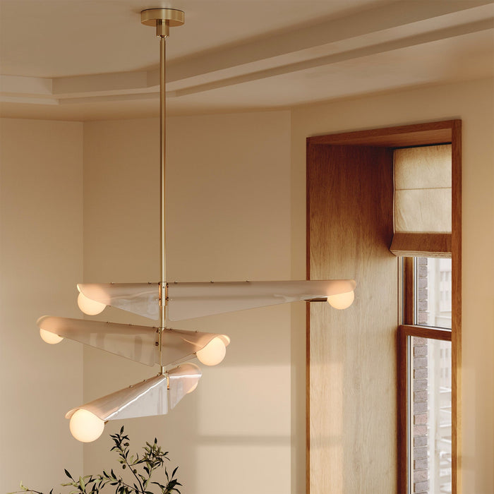 Sycamore Chandelier 3 Tiers in Dusk Pink - Sweatfully