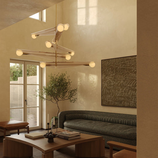 Sycamore Chandelier 5 Tiers in Dusk Pink - Sweatfully