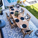 Åre Adjustable 6-8 Person Natural Teak Outdoor Dining Table – 79″-118″ - Sweatfully