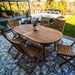 Åre Adjustable 6-8 Person Natural Teak Outdoor Dining Table – 79″-118″ - Sweatfully