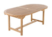 Åre Adjustable 6-8 Person Natural Teak Outdoor Dining Table – 79″-118″ - Sweatfully
