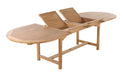 Åre Adjustable 6-8 Person Natural Teak Outdoor Dining Table – 79″-118″ - Sweatfully