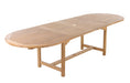 Åre Adjustable 6-8 Person Natural Teak Outdoor Dining Table – 79″-118″ - Sweatfully