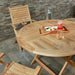 Naples Natural Teak Outdoor Foldable Round Dining Table - 47" - Sweatfully