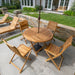 Naples Natural Teak Outdoor Foldable Round Dining Table - 47" - Sweatfully