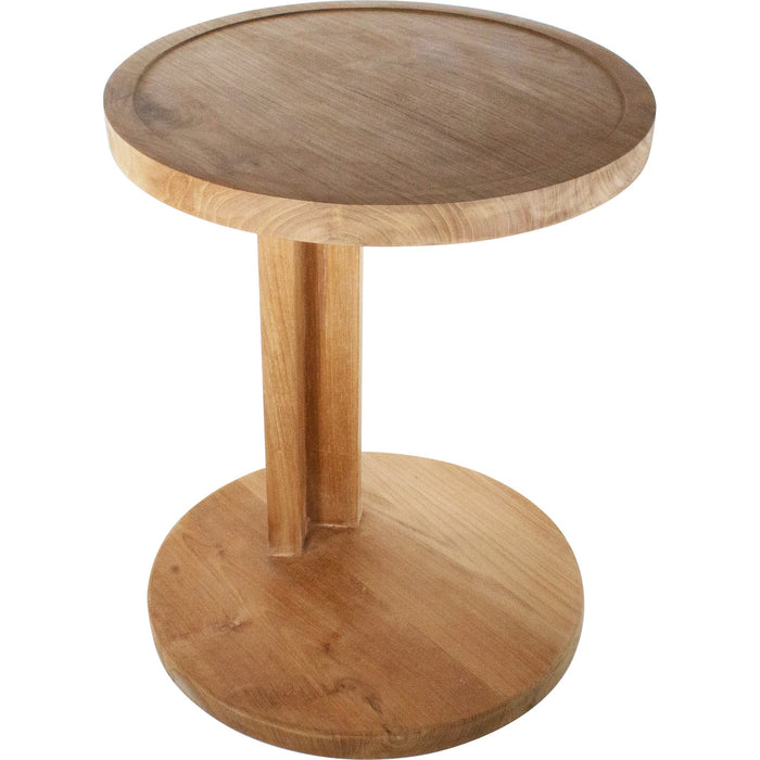 Cabo Natural Teak C Shaped Side Table - Sweatfully