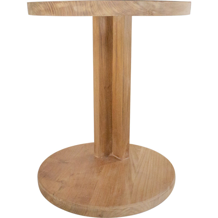 Cabo Natural Teak C Shaped Side Table - Sweatfully