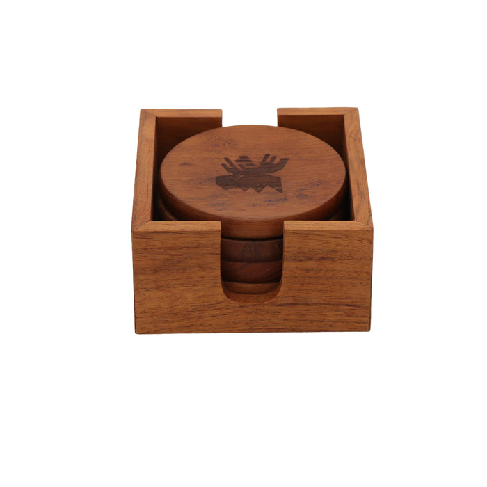 Nordic Rustic Teak Table Coasters (set of 4) - Sweatfully