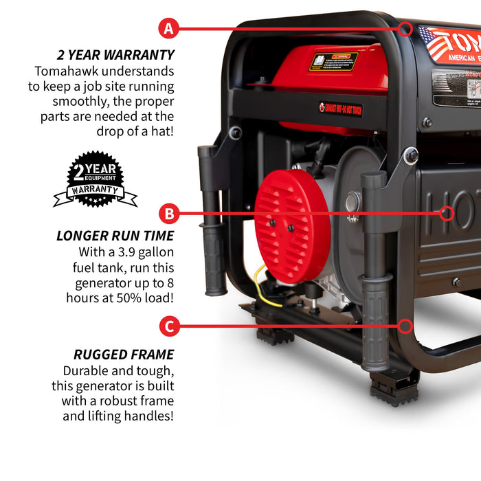 4000 Watt Honda Powered Generator Portable Gas Power Professional Use - Sweatfully