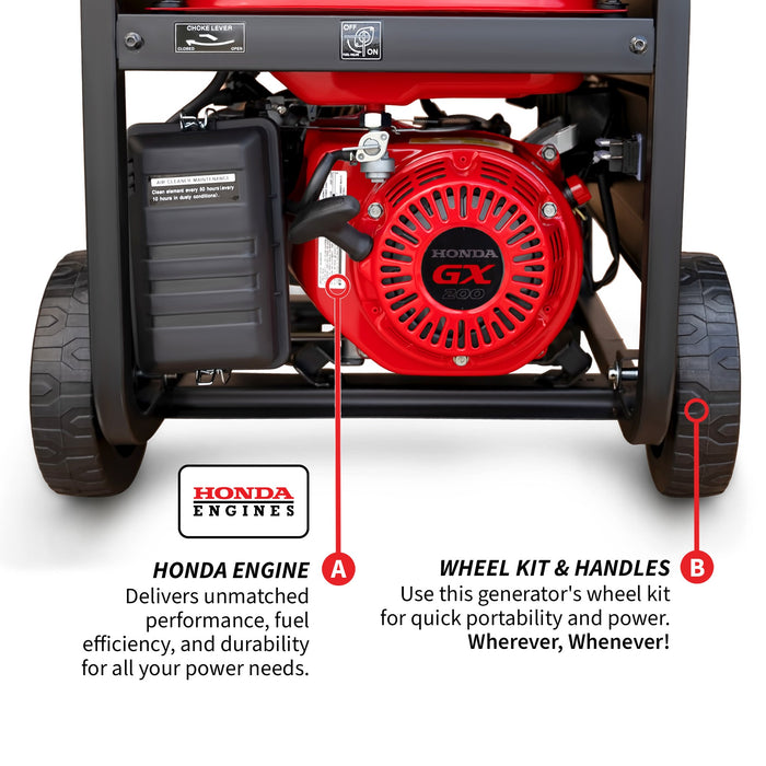 4000 Watt Honda Powered Generator Portable Gas Power Professional Use - Sweatfully