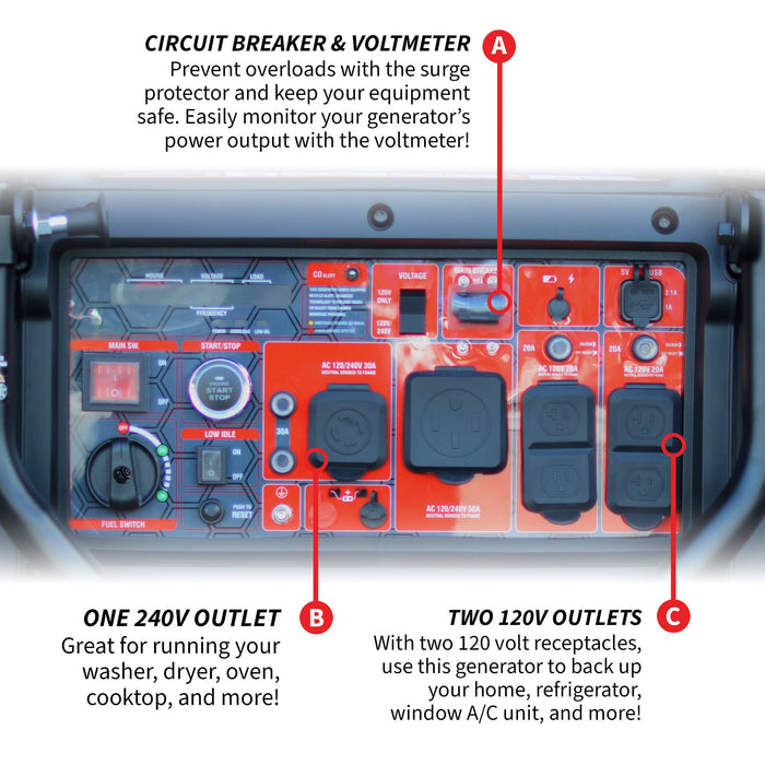 PRE ORDER: 10,500 Watt Inverter Generator Electric Start Super Quiet Portable Gas Power Professional Use - Sweatfully