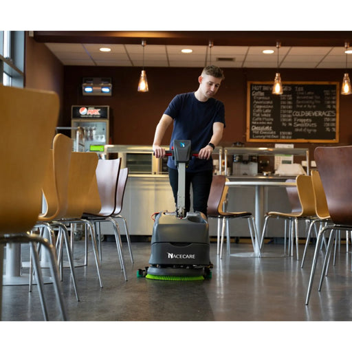 NaceCare 16″ Compact Floor Scrubber with Pad Driver - Sweatfully