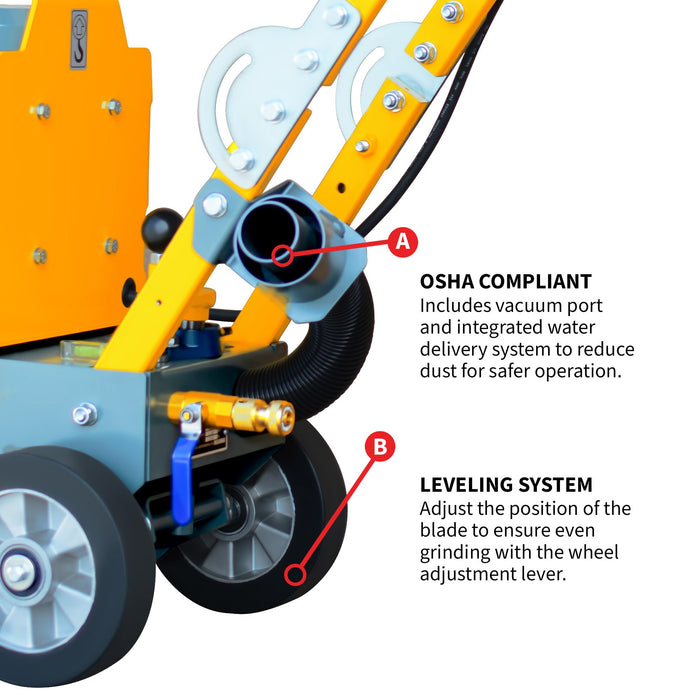 10" Electric Concrete Floor Grinder 1.5HP Motor for Smoothing, Floor Prep, Coatings - Sweatfully