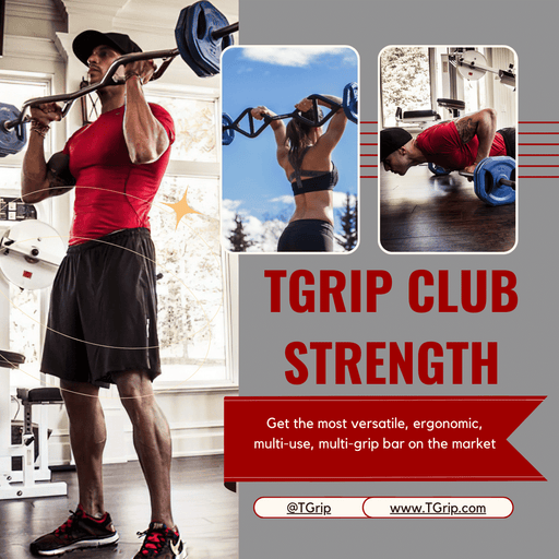 TGrip Club Strength Bar (Black) - Multi Grip - Functional Training - Football - Swiss - Neutral - Sweatfully