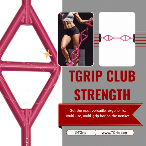 TGrip Club Strength Bar (Pink) - Multi Grip - Functional Training - Football - Swiss - Neutral - Sweatfully