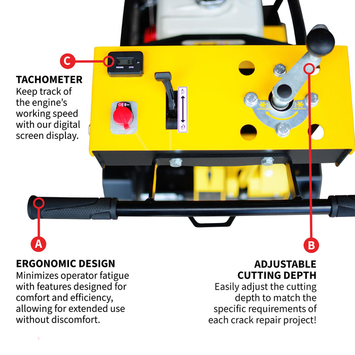 8" Crack Chaser Concrete Repair Saw with 13 HP Honda GX390 Engine - Sweatfully