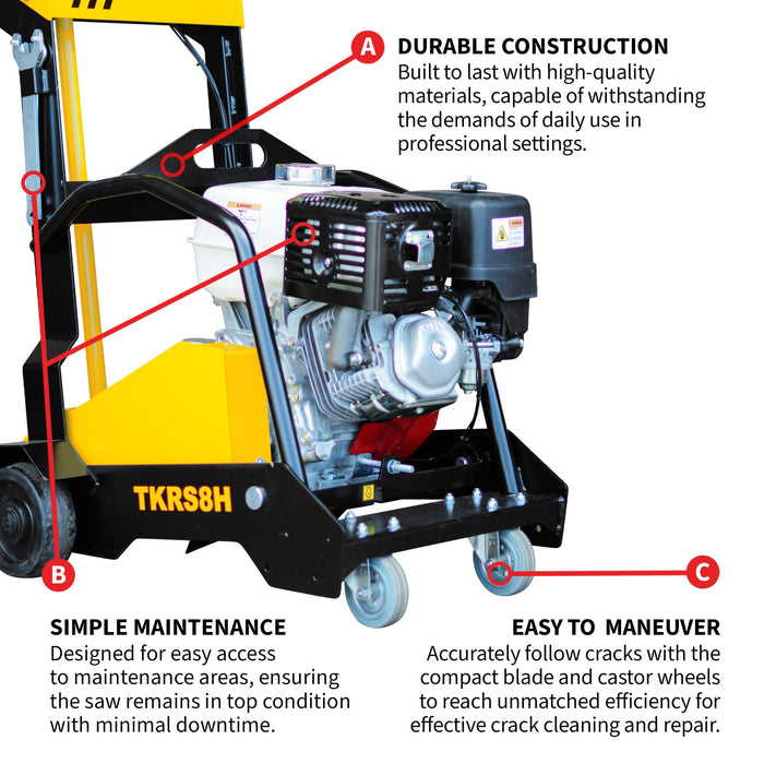 8" Crack Chaser Concrete Repair Saw with 13 HP Honda GX390 Engine - Sweatfully