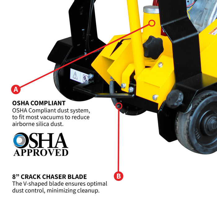 8" Crack Chaser Concrete Repair Saw with 13 HP Honda GX390 Engine - Sweatfully