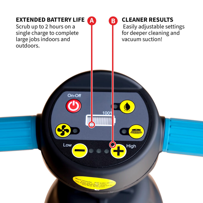 Electric Floor Scrubber Cleaner with 18” Power Mop Brushes Cordless 36V Battery Powered - Sweatfully