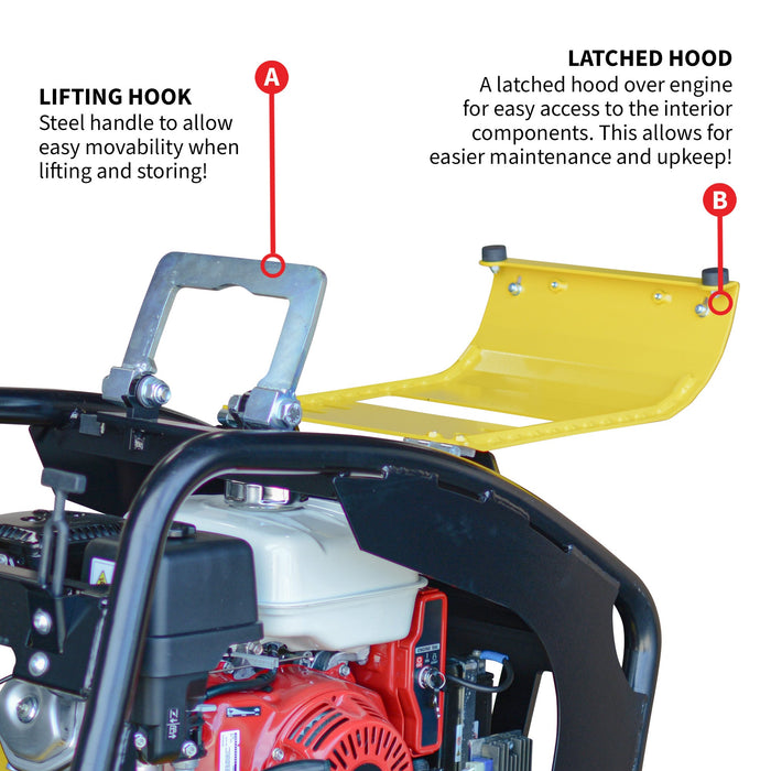 9HP Reverse Plate Compactor Honda GX270 Electric Start 11,690 lbs/ft² for Granular Cohesive Soil Compaction - Sweatfully