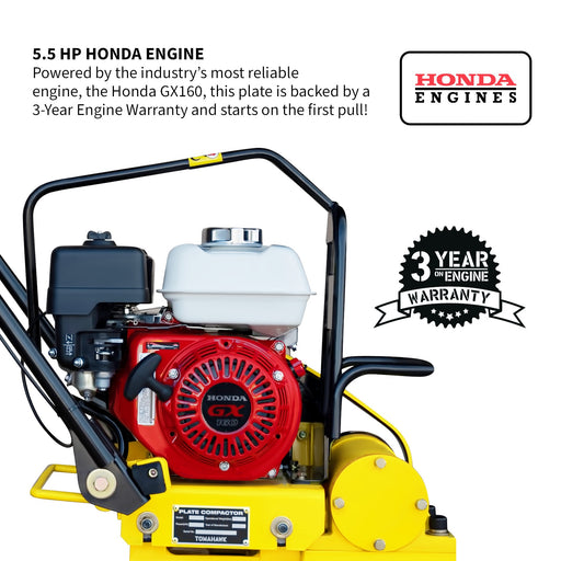 5.5 HP Honda Paver Roller Compactor 17x12 for Pavers, Bricks, Stone, Sand Compaction - Sweatfully