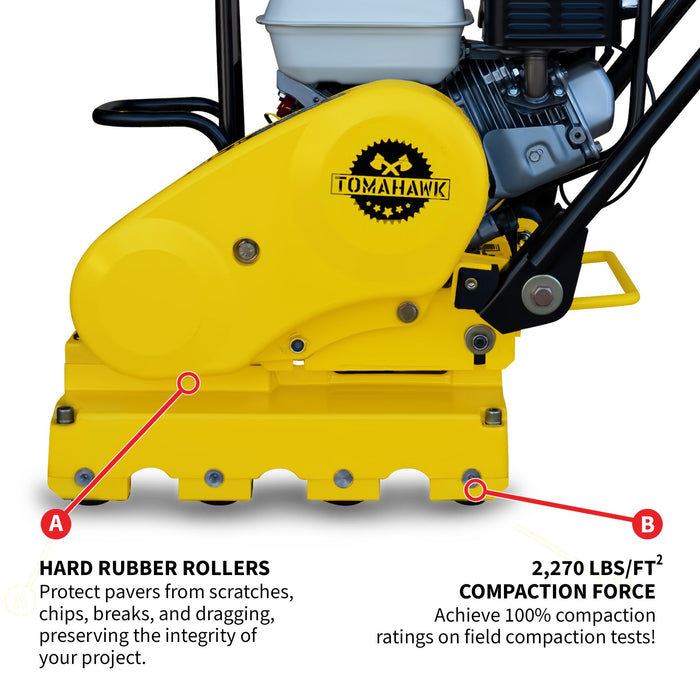 5.5 HP Honda Paver Roller Compactor 17x12 for Pavers, Bricks, Stone, Sand Compaction - Sweatfully