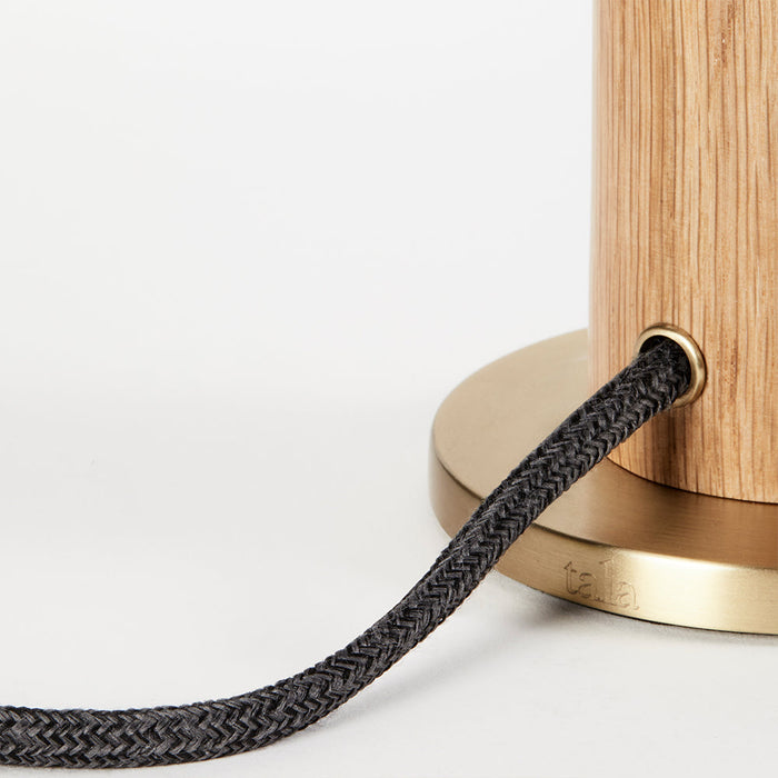 Knuckle Table Lamp in Oak + Oblo - Sweatfully