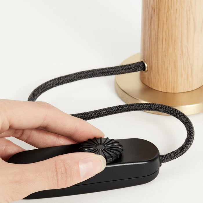 Knuckle Table Lamp in Oak + Voronoi I - Sweatfully