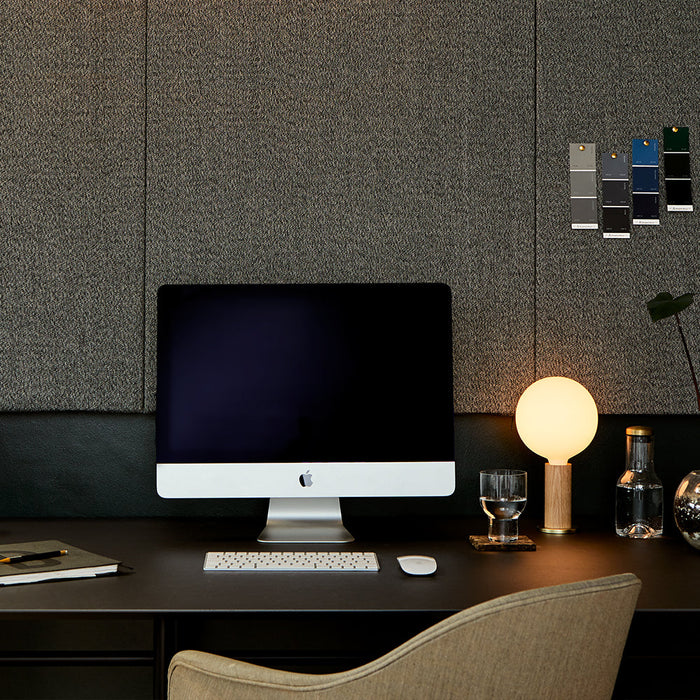 Knuckle Table Lamp in Oak + Sphere IV - Sweatfully