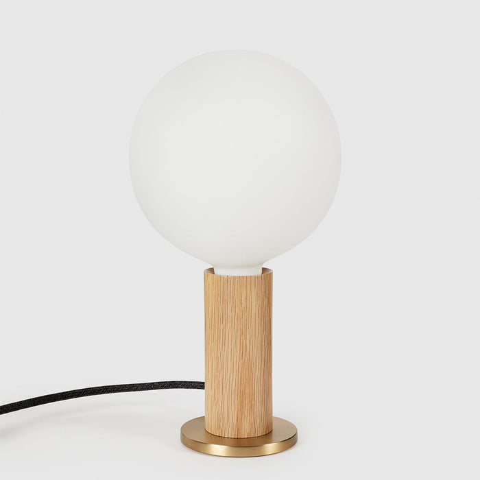Knuckle Table Lamp in Oak + Sphere IV - Sweatfully